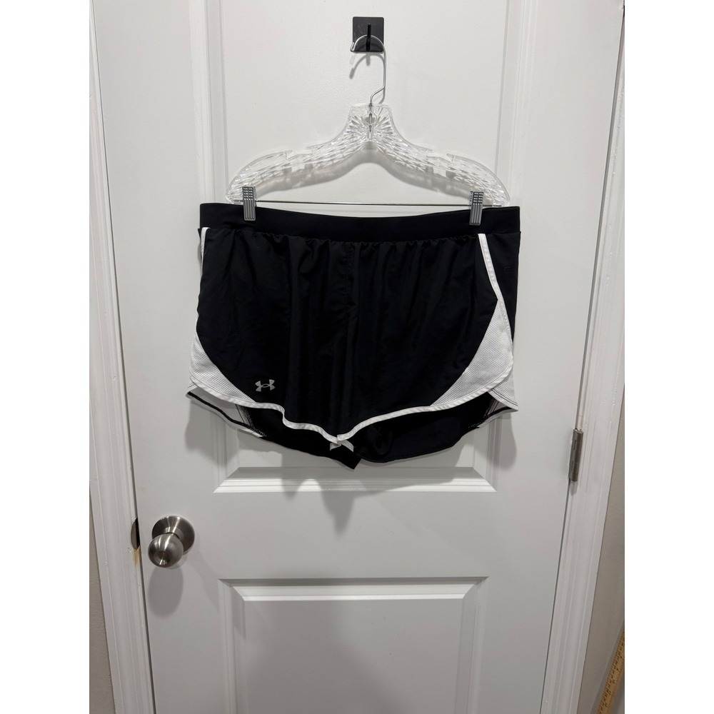 Under Armour Womens Running Shorts HeatGear Mesh Side Panels Black XXL